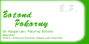 botond pokorny business card